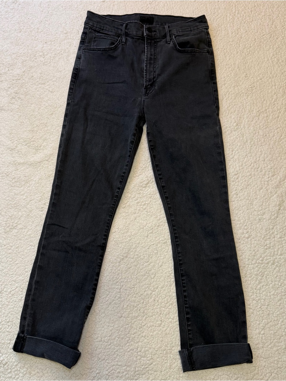 MOTHER Denim The Dazzler High Waist Ankle Jeans Blackbird Size 27